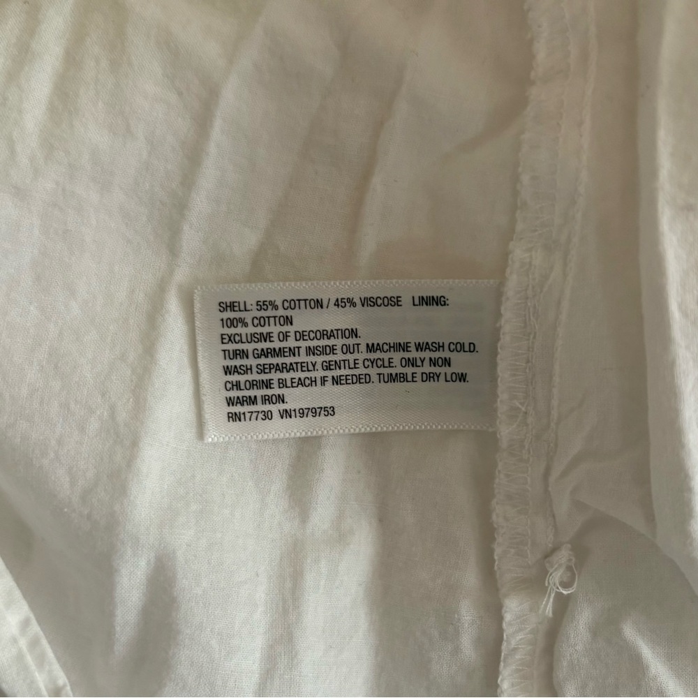 Knox Rose White Mini Tie Neck Cotton Blend Boho Peasant Sun Dress Size Medium - Picture 7 of 10